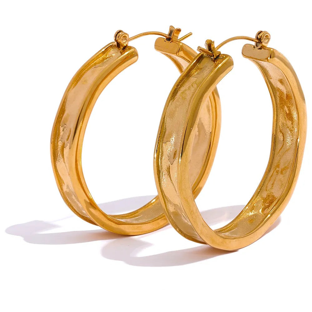 Gold Solid Hoop Earrings – www.pipabella.com